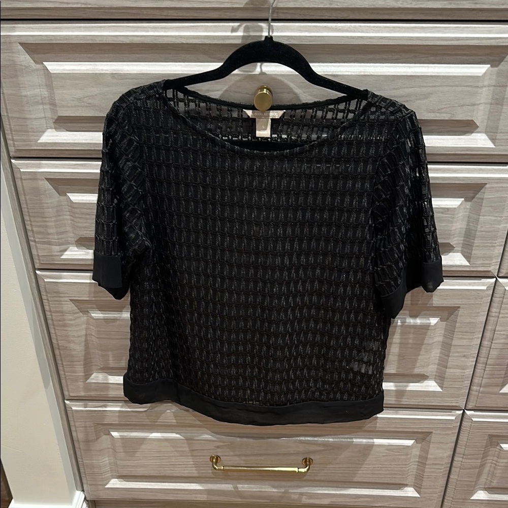 Elegant Black Mesh Women Top